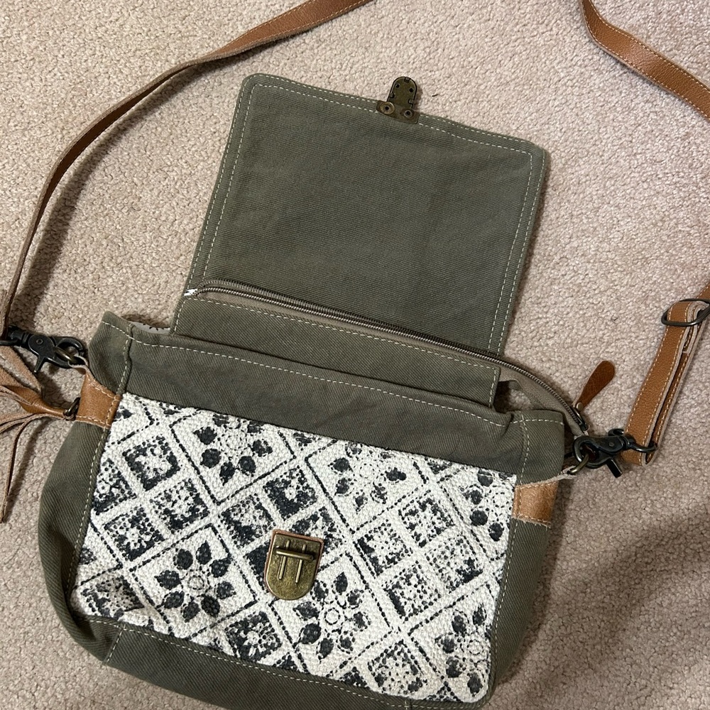 Myra Bag Olive and Tan Crossbody